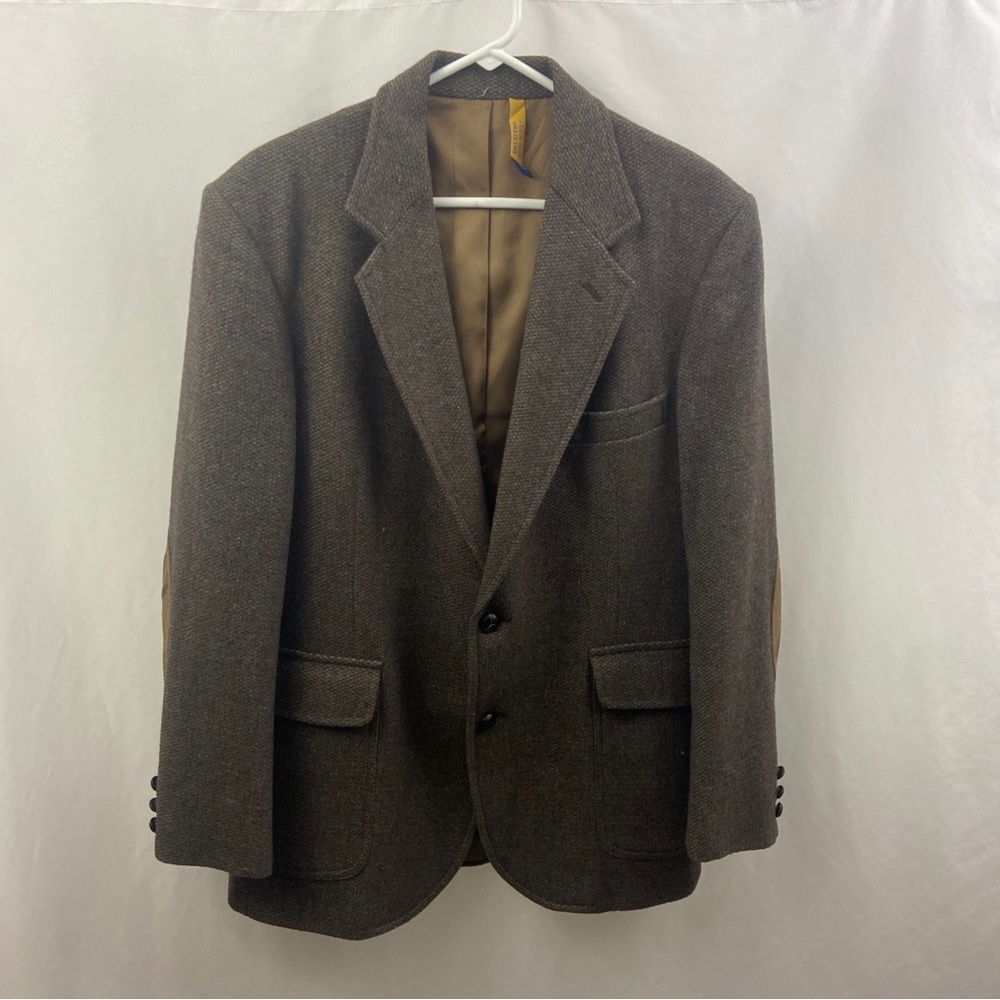 Vtg Pendleton Wool Tweed Elbow Patches Made In USA Size 42 Blazer Jacket